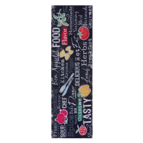 Koberec / Běhoun Hanse Home Cook & Clean Delicious Kitchen Board černý / vícebarevný