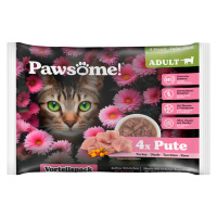 Pawsome Adult Cat 4 x 85 g - krůtí