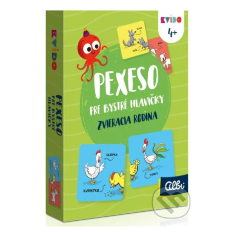 Kvído Pexeso pre bystré hlavičky Zvieracia rodina - hra z kategorie Karty, pexeso Albi