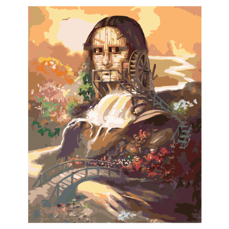 Malování podle čísel - MONA LISA A VODNÍ MLÝN (D. RUSTY RUST) Rozměr: 40x50 cm, Rámování: vypnut