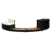 DEOKORK Set nábytku k mobilní vířivce kruhové (černý umělý polyratan + masivní tropické dřevo z 
