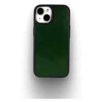 Lemory iPhone 15 kožený kryt tmavě zelený