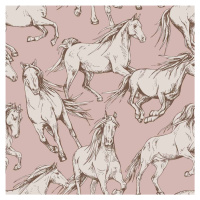 Dekornik Tapeta růžové koně 280x100 cm