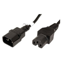 OEM Kabel síťový prodlužovací, IEC320 C14 - C15, 2m, černý