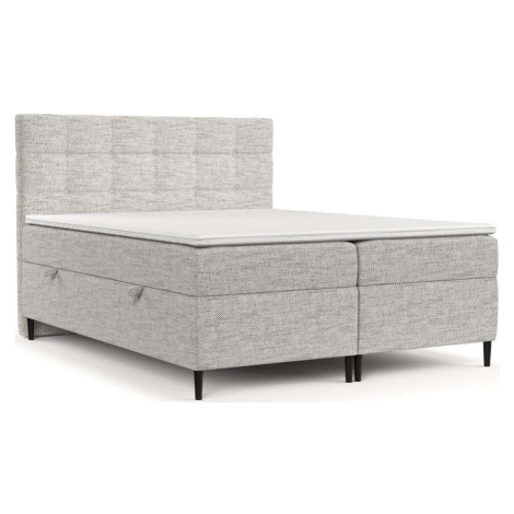 Světle šedá boxspring postel s úložným prostorem 180x200 cm Urbaneo – Maison de Rêve