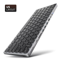 AXAGON HMC-KB-US Keyboard Hub, USB-C 5Gbps, 3x USB-A, HDMI 4k/60Hz, SD/mSD, audio, PD 100W