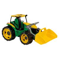 Traktor se lžící plast zeleno-žlutý 65cm v krabici od 3 let - Lena