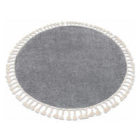 Koberec BERBER 9000 kruh šedý světlý fredzle berber marokański shaggy