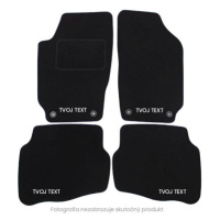 Velurové autokoberce Mercedes W 140 SEC 1992-1999, Text na spodek, všechny 4, Červená, Eras Demi