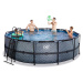 Bazén s pískovou filtrací Stone pool Exit Toys kruhový ocelová konstrukce 450*122 cm šedý od 6 l