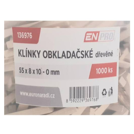 Klínky obkladačské dřevěné, 55 x 8 x 10 - 0 mm, 1000 ks, ENPRO