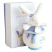 Plyšový zajíček s melodií Bunny Sailor Music Box Perlidoudou Doudou et Compagnie modrý 14 cm v d