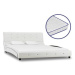 SHUMEE postel s matrací z paměťové pěny 140 × 200 cm, umělá kůže, bílá