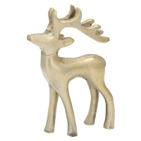 Dekoria Dekorace Reindeer 11x3x14cm gold, 11 x 3 x 14 cm