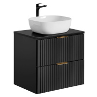 ArtCom Koupelnová skříňka s umyvadlem a deskou ADEL Black DU60/1 | 60 cm