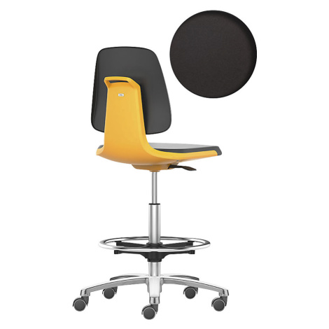 bimos Pracovní otočná židle LABSIT, vysoká židle s kolečky brzděnými při zatížení a nožním kruhe