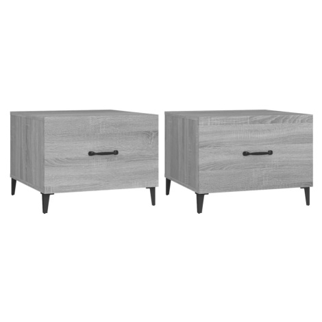 vidaXL Konferenční stolky kovové nohy 2 ks šedé sonoma 50 x 50 x 40 cm