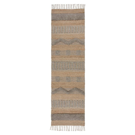 Běhoun ve světle šedé a přírodní barvě 60x230 cm Medina – Flair Rugs