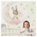 DEKORACJAN Nálepka na stěnu - Králičí holčička na měsíčku