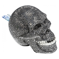 KARE Design Pokladnička Skull 16cm - stříbrná