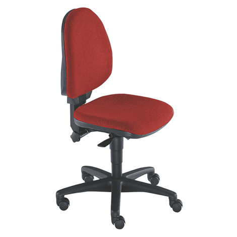 Topstar Standardní otočná židle, bez područek, opěradlo 450 mm, látka červená, podstavec černý