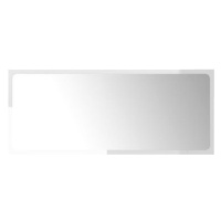 Shumee Koupelnové zrcadlo bílé vysoký lesk 90 × 1,5 × 37 cm dřevotříska