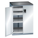 LISTA Zásuvková skříň s otočnými dveřmi, výška 1020 mm, 2 police, 2 zásuvky, nosnost 200 kg, šed