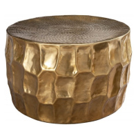 Estila Orientální zlatý konferenční stolek Siliguri v zaobleném tvaru 68cm