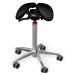 Sedlová židle SALLI Swing Barva čalounění: Kůže - černá #99999, Konstrukce: chromová + standard 
