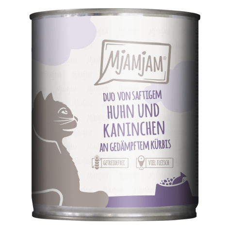 MjAMjAM Duo 6 x 800 g - kuřecí a králičí s dýní