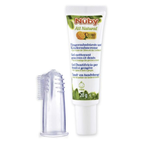 Dětský zubní gel All Natural 20g + kartáček na prst 4m + Nuby