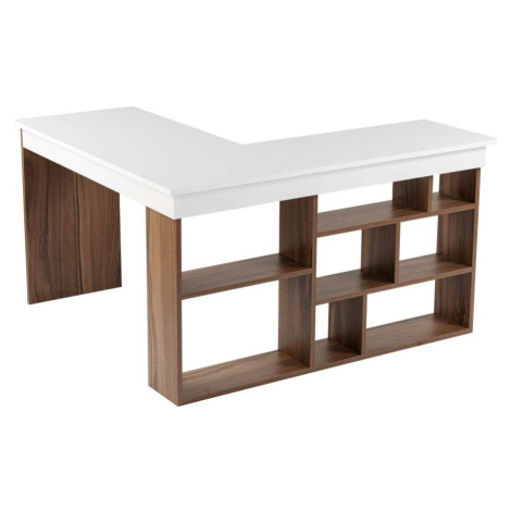 Rohový pracovní stůl v dekoru ořechu 120x130 cm Vesper – Kalune Design