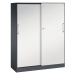 C+P Skříň s posuvnými dveřmi ASISTO, výška 1617 mm, šířka 1200 mm, černošedá/světlá šedá