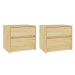 SHUMEE Noční stolky 2 ks 40 × 30,5 × 35,5 cm masivní borové dřevo, 808074