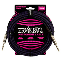 Ernie Ball Braided Instrument Cable 18' Purple Black