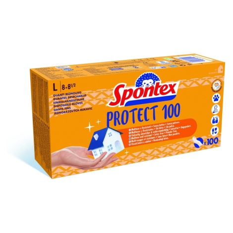 Spontex Protect jednorázové vinylové rukavice vel. L, 100 ks