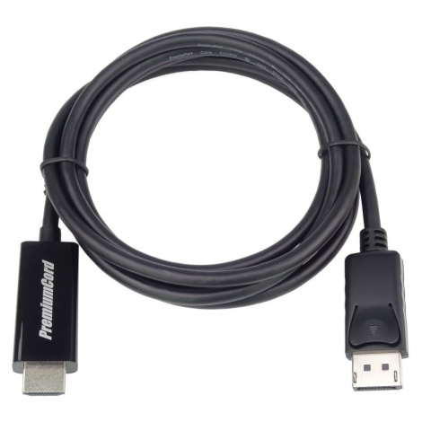 PremiumCord DisplayPort 1.2 na HDMI 2.0 kabel pro rozlišení 4Kx2K@60Hz, 3m - kportadk04-03