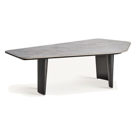 Estila Luxusní moderní asymetrický konferenční stolek Niebla s mramorovou deskou a zvlněnýma noh