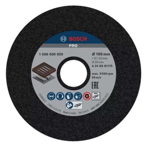 Bosch Příslušenství - Brusný kotouč na kov P24, 100x27x20 mm 1608600059