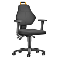 eurokraft pro Pracovní otočná židle, černá, s kolečky, textilní potah