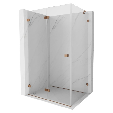 MEXEN/S Lunar-F sprchový kout skládací dveře levá 100 x 80, transparent, różowe złot 836-100-080