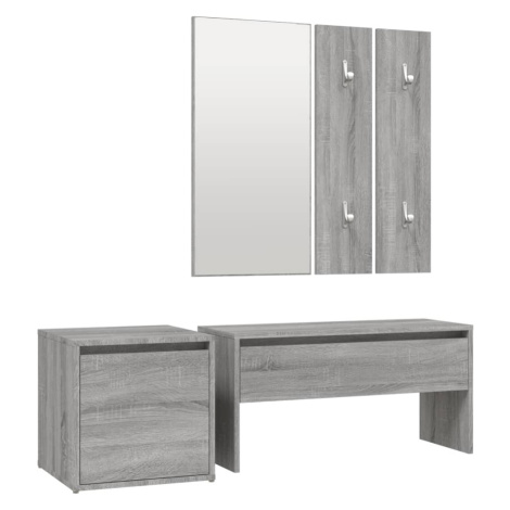 vidaXL Sada nábytku do předsíně šedá sonoma kompozitní dřevo