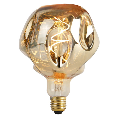 E27 stmívatelná LED lampa G125 zrcadlová zlatá 4W 75 lm 1800K Calex