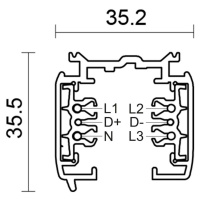 Light Impressions Deko-Light 3-fázový kolejnicový systém - D Line DALI přisazená kolejnice 1m, b