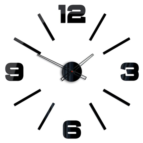 ModernClock Nástěnné samolepící hodiny Vito 75 cm černé