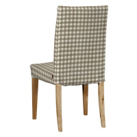 Dekoria Potah na židli IKEA  Henriksdal, krátký, béžová - bílá střední kostka, židle Henriksdal,