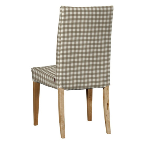 Dekoria Potah na židli IKEA  Henriksdal, krátký, béžová - bílá střední kostka, židle Henriksdal,