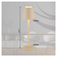 Globo LED dobíjecí stolní lampa Vannie, písková barva Výška 36 cm, CCT