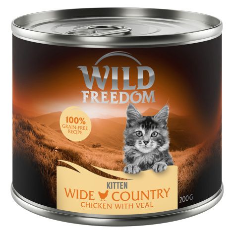 Wild Freedom Kitten - 12 x 200 g "Wide Country" - telecí & kuřecí