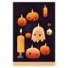 Ilustrace Candles, Pumpkins And A Ghost, Treechild, 26.7 × 40 cm